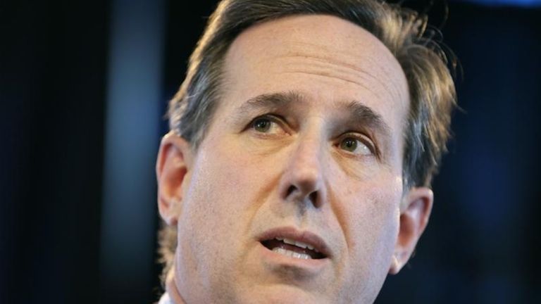 Former Pennsylvania Sen. Rick Santorum speaks during the