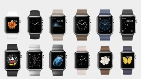 Various Apple Watch designs and models.
