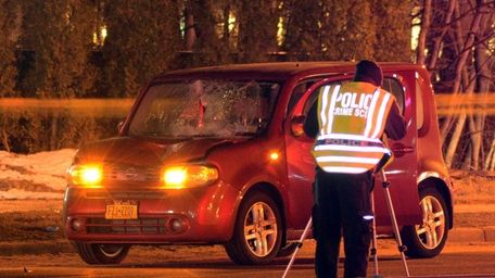 Suffolk County police at the scene of a