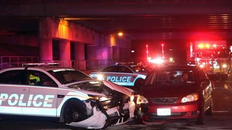 A Suffolk County Police patrol car was involved