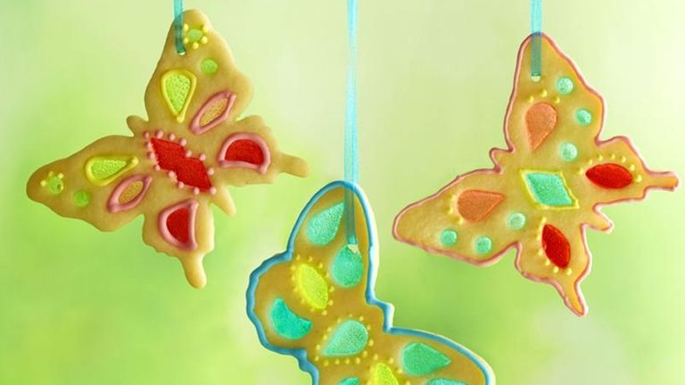 The stained glass butterfly cookies recipe can be