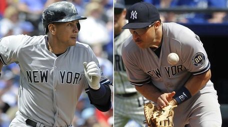 The Yankees could be without Alex Rodriguez, left,