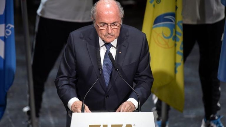 FIFA President Sepp Blatter speaks at the opening