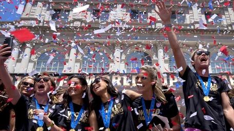 Members of the World Cup champion U.S. Women's