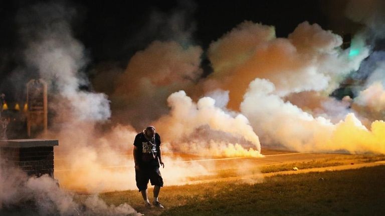 A Ferguson, Missouri demonstration on August 13, 2014.