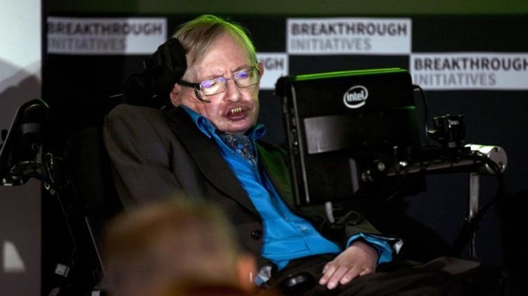 Renowned physicist Stephen Hawking attends a press conference