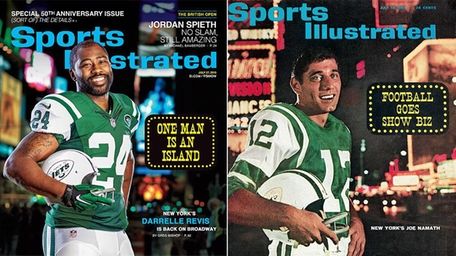 Sport Illustrated covers of Jets cornerback Darrelle Revis,