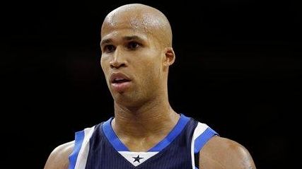 The Dallas Mavericks' Richard Jefferson looks on during