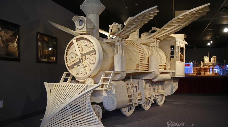 A world-record train made of matchsticks will be