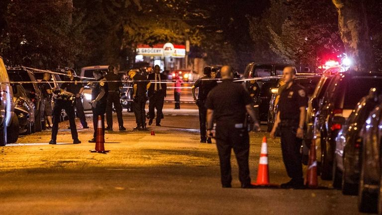 NYPD police at the scene of a shooting