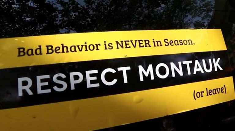 A bumper sticker created by a Montauk resident