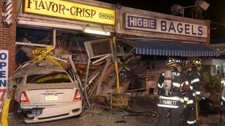 West Islip firefighters respond to the scene of