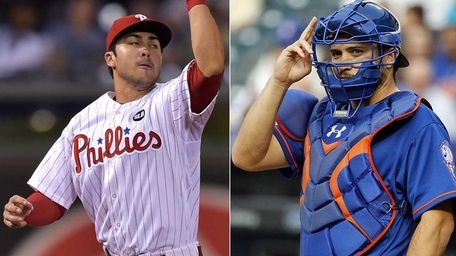 Brothers Chase d'Arnaud, left, and Travis d'Arnaud will