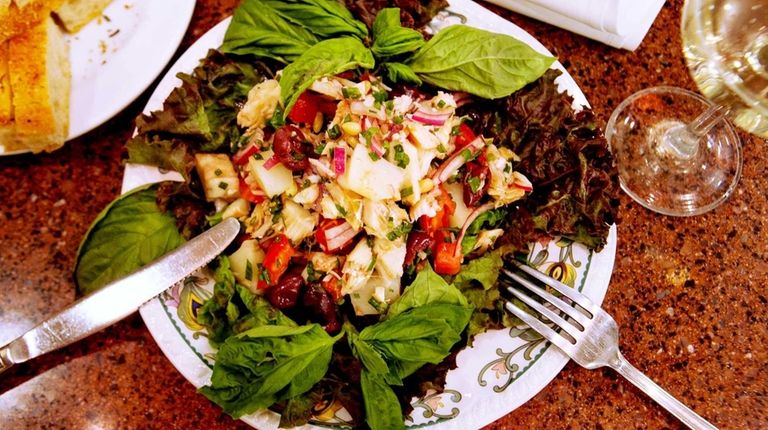 Baccala salad is served at La Piccola Liguria,