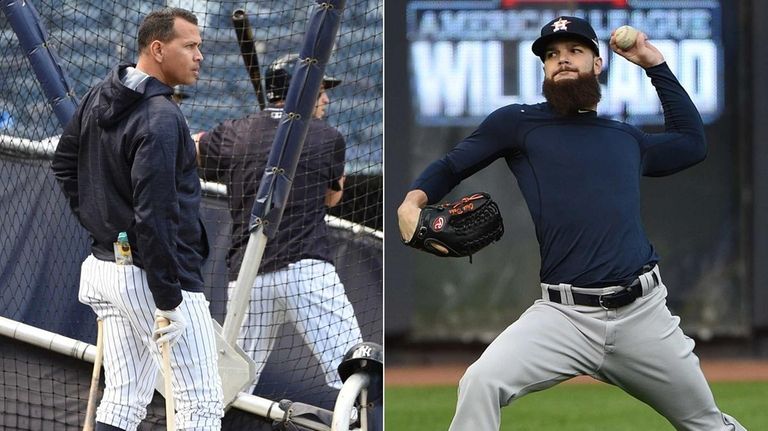 Yankees designated hitter Alex Rodriguez, left, and Houston