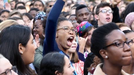 Yale University students and faculty rally to demand