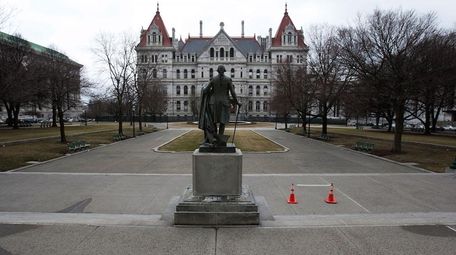 The New York State Capitol is seen March