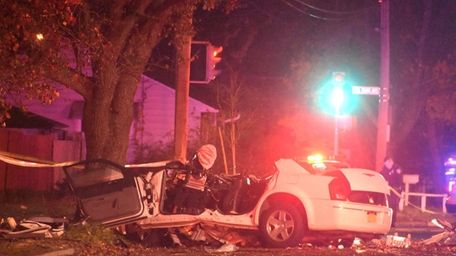Police at the scene of a fatal accident