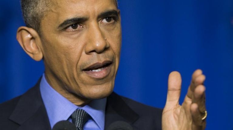 President Barack Obama speaks during a news conference
