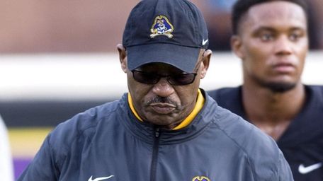East Carolina head coach Ruffin McNeill ends the