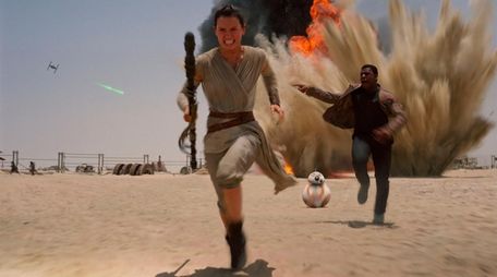 A scene from "Star Wars: The Force Awakens,"