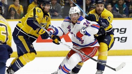 New York Rangers center Oscar Lindberg (24), of