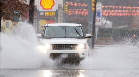 A vehicle creates its own turbulence Sunday, Jan.