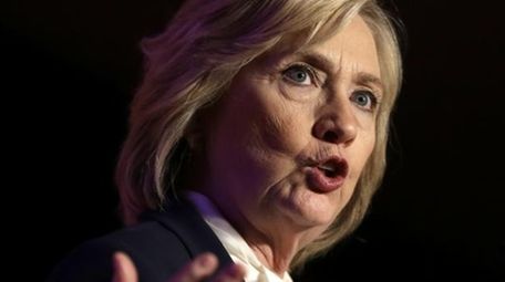 Democratic presidential candidate Hillary Clinton addresses an audience