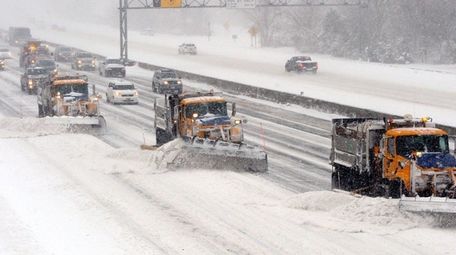 A convoy of New York State Department of