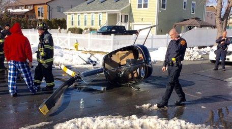 A helicopter made a hard emergency landing in