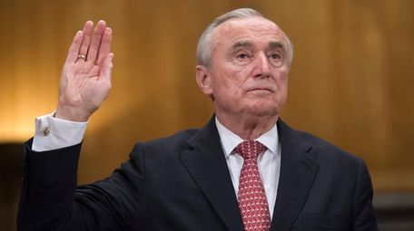 NYPD Commissioner William Bratton is sworn in on