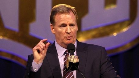 NFL commissioner Roger Goodell speaks during a news