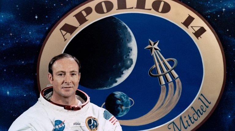 Apollo 14 astronaut Edgar Mitchell poses in