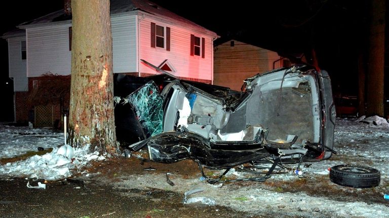 Suffolk County police said a man crashed into