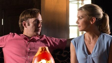 Bob Odenkirk as Jimmy McGill and Rhea Seehorn