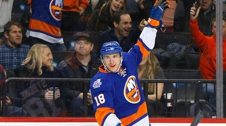 Ryan Strome of the New York Islanders celebrates