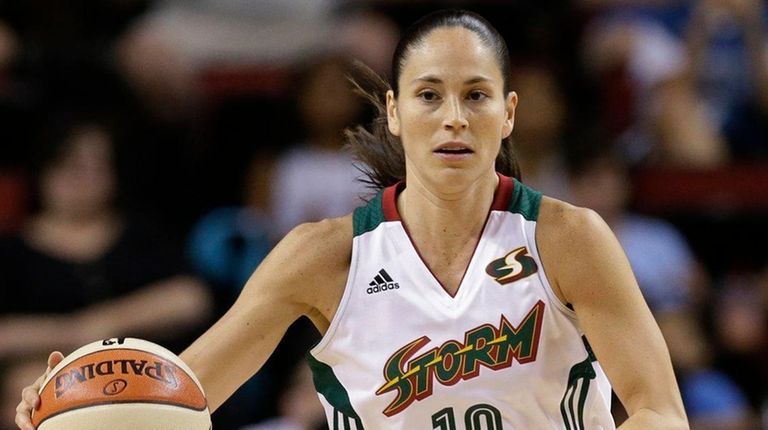 The Seattle Storm's Sue Bird dribbles the