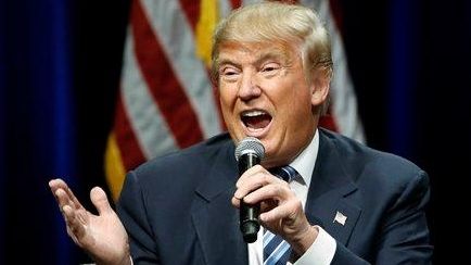 Republican presidential candidate Donald Trump speaks during a