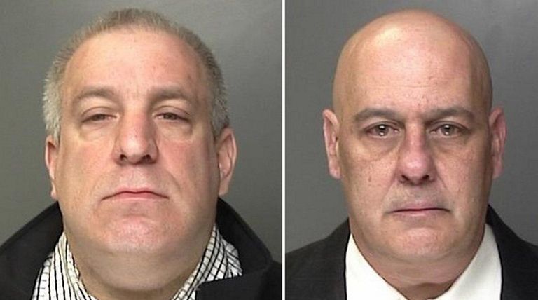Mark Nicol, 46, of Ronkonkoma, left, is charged