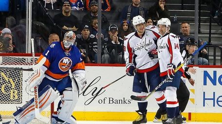 Alex Ovechkin of the Washington Capitals, at center,