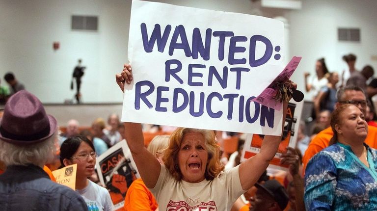 Tenants demonstrate during New York City's rent guidelines