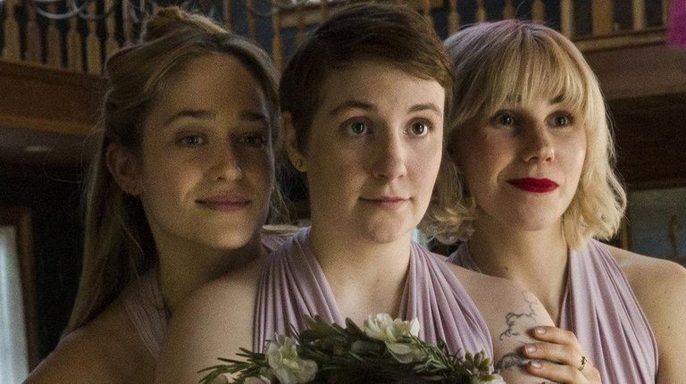 Allison Williams as Marnie, the bride, with Jemima