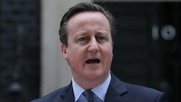 British Prime Minister David Cameron makes a statement