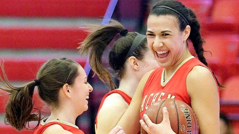 Sachem East guard Kelly McKeveny, left, and guard