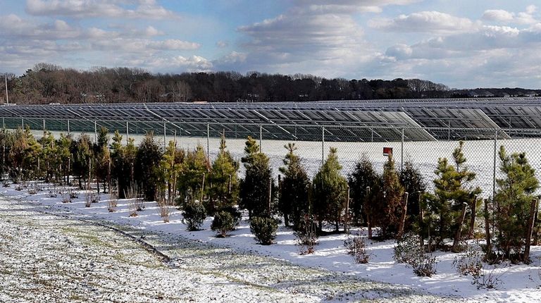 A solar farm located on a portion of