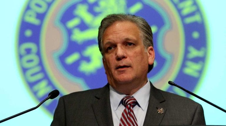 Nassau County Executive Edward Mangano speaks at a