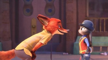 Officer Judy Hopps faces off with Nick Wilde,