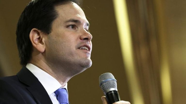 Republican presidential candidate Marco Rubio speaks at a