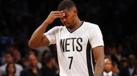 Joe Johnson of the Brooklyn Nets looks