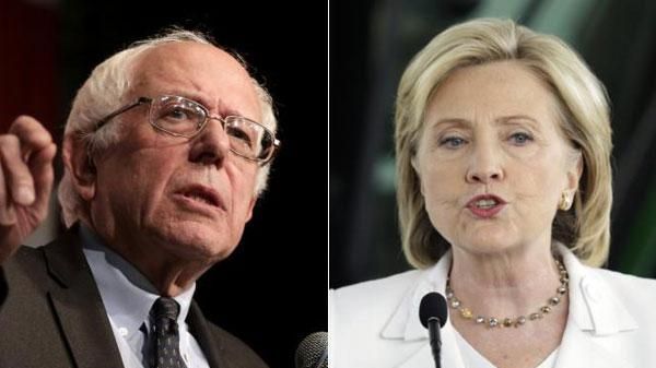 Democratic presidential primary rivals Sen. Bernie Sanders (I-Vt.)